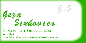 geza simkovics business card